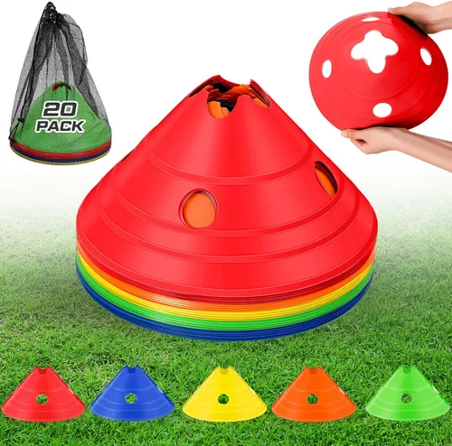 Vista 14 de Conos de disco jumbo Conos de fútbol jumbo con bolsa de malla Gran agilidad para entrenamiento de fútbol Deportes para adultos Amarillo