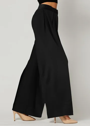 Vista 6 de Pantalones Palazzo de alta calidad para mujer con bolsillos, cintura alta, diseños sólidos e impresos, Palazzo, talla única