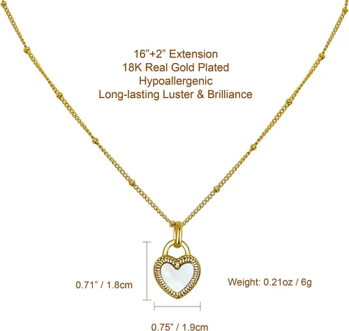 Vista 4 de Collar de oro de corazón blanco y negro, collar con dije de corazón de cristal con piedras preciosas de amor, collar de oro delicado para mujer