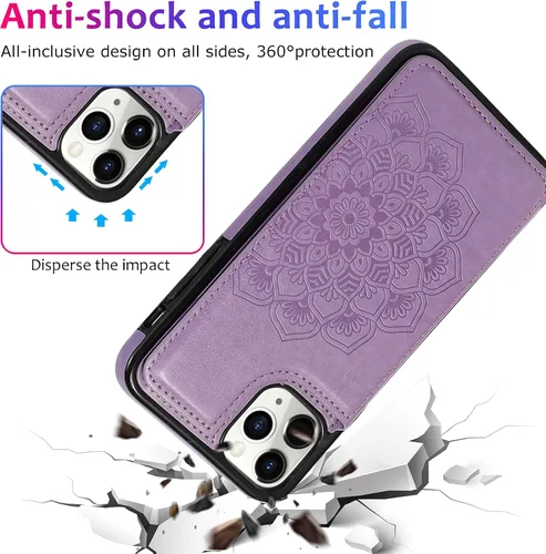 Vista 8 de Asuwish Funda compatible con iPhone 11 de 6.1 pulgadas y protector de pantalla de vidrio templado, funda para tarjetero, ranura para teléfono