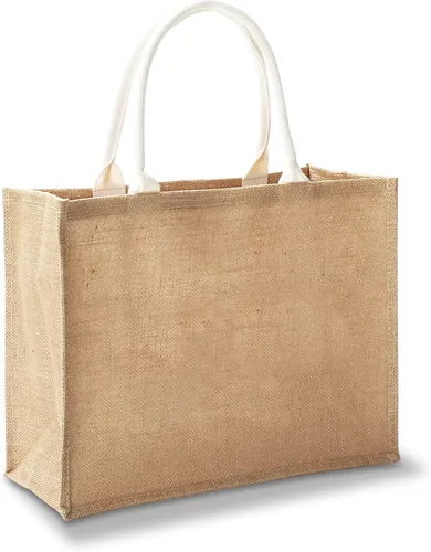 Vista 12 de Bolsas de viaje de yute, juego de 10 bolsas de arpillera, medianas de 14.5 x 6.7 x 10.2 pulgadas, bolsa reutilizable para fiestas, bodas, playa