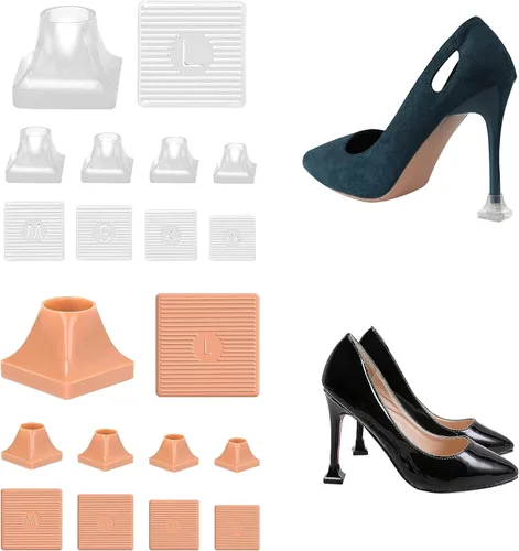 Vista 10 de Heel Protectors Heel Caps for High Heels Boot Heel Replacement for Women Walking on Grass Non-Slip Heel Covers
