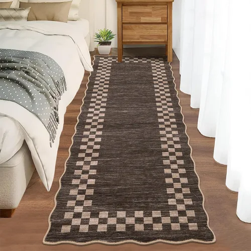Vista 18 de GarveeHome Alfombra lavable de 5 x 7 pies para sala de estar, alfombra Beige festoneado