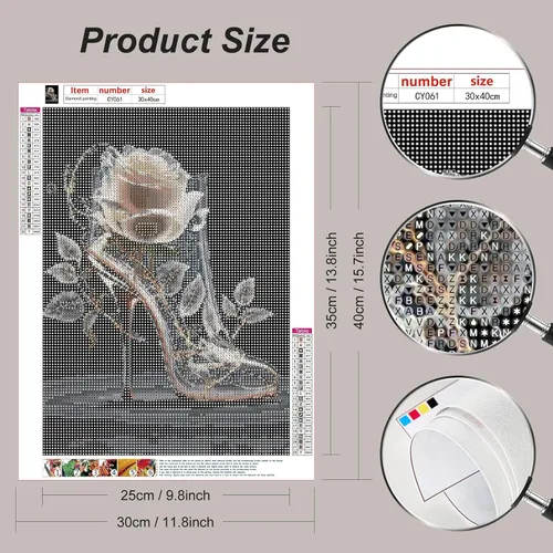 Vista 2 de Stalente Kits de pintura de diamantes para adultos, kits de arte de diamantes 5D para principiantes, pintura de diamante redonda para decoración