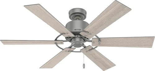 Vista 19 de Hunter 52 pulgadas Ventilador de techo para interiores sin luz - Ventilador de techo negro sin luz, 6 aspas, montaje estándar, para dormitorio, sala