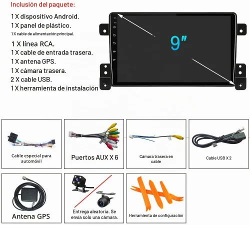 Vista 4 de 8Core 4GB+64GB Android 15 para Suzuki Grand Vitara Radio 2005-2019 Car Stereo Carplay Android Auto con pantalla táctil IPS de 9 pulgadas Navegación