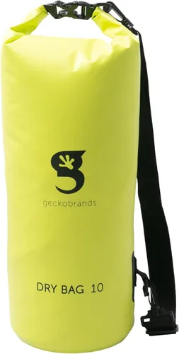 Vista 9 de geckobrands Bolsa seca de lona – Bolsa impermeable de PVC con mosquetón para almacenamiento seguro, para canotaje, kayak, camping Gris