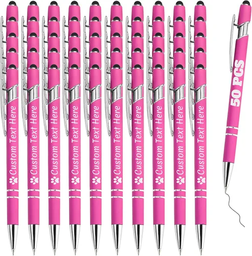 Vista 44 de Bolígrafos personalizados a granel 10 con nombre, grabados con punta de lápiz, bolígrafos de bola personalizados de escritura suave, regalos