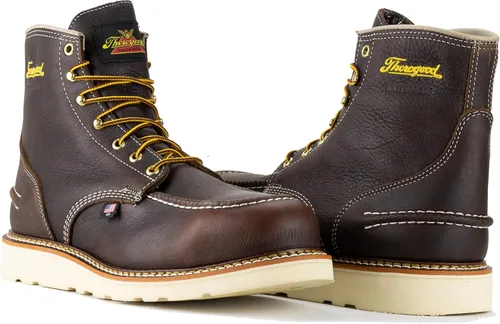 Vista 4 de Thorogood 1957 Series - Botas impermeables con punta de acero de 6 pulgadas para hombres, botas de seguridad de cuero de grano completo
