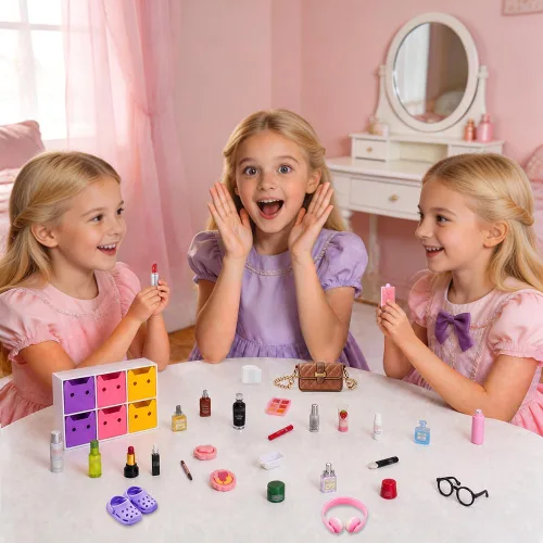 Vista 6 de 92pcs casa de muñecas Mini joyería caja de almacenamiento miniatura Estuche cosmético para casa de muñecas