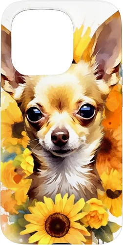 Vista 14 de Chihuahua Dog Watercolor Funda de girasol Chihuahua para iPhone 17