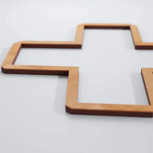 Vista 4 de 7 3/8"W X 7 3/8"H Extra Pequeño Fowler Decorativo Fretwork Madera Paneles De Pared, Aliso