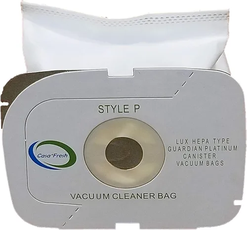 Vista 2 de 6 bolsas de vacío HEPA estilo P de repuesto. Compatible con aspiradora Aerus Lux Guardian Platinum Canister.