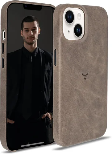 Vista 13 de Funda de piel auténtica, funda de piel antiarañazos de grano completo encerada con aceite, compatible con iPhone 12 Pro Max, a prueba de golpes