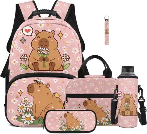 Vista 32 de Bulopur Eagle American Flag Print Kids Backpack Boys Elementary School 17 Inch Bookbag With Lunch Bag Water Bottle Holder Keychain Pencil Case 5