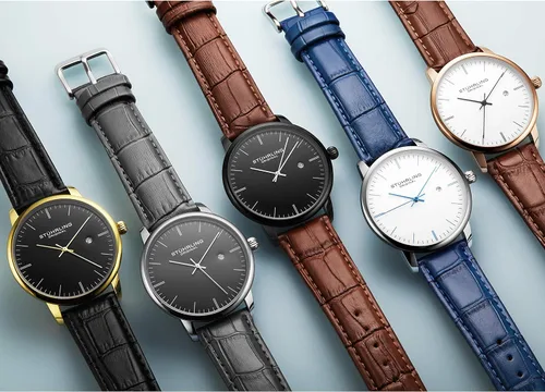 Vista 2 de Stuhrling Original Mens Watch Calfskin Leather Strap - Dress + Casual Design - Analog Watch Dial with Date, 3997Z Watches for Men Collection