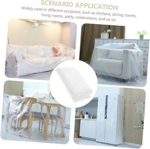 Vista 5 de DECHOUS Funda antipolvo para sofá, funda de cama para mascotas, funda de plástico para cama, protectores de muebles de plástico, funda de sofá