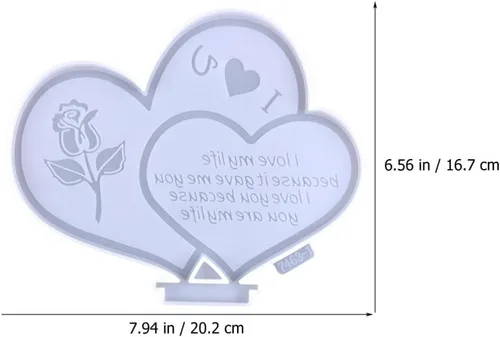Vista 3 de Molde de silicona con signo de corazón para fundición de resina, manualidades, San Valentín, molde epoxi antiadherente flexible