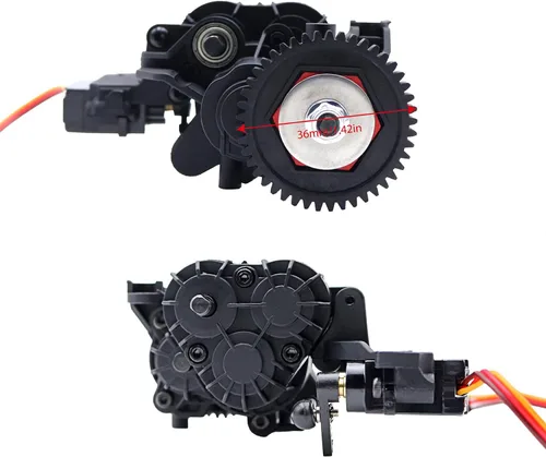 Vista 4 de Caja de cambios de doble velocidad con engranajes internos servo y transmisión para 1/10 RC Crawler TRX4 TRX6 piezas de actualización