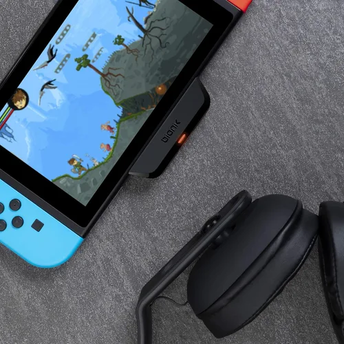 Vista 5 de Bionik BT Audio Sync Wireless Bluetooth Adapter with MIC Nintendo Switch, Switch Lite, Apple AirPods, Beats by Dre-Durable Form Fitting Design