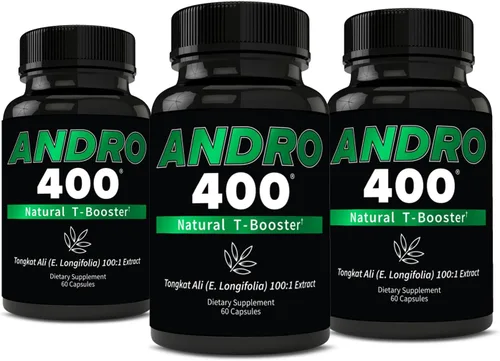 Vista 13 de Andro400 UltraMax T - Soporte avanzado de testosterona para hombres y mujeres - Tongkat Ali 200: 1, ácido D-aspártico, Garcinia Cambogia, ForsLean®