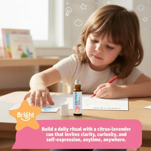 Vista 4 de Aceite Calmante Bright de Bright Autism - Aceite esencial para niños para aliviar el estrés - Ayuda natural para dormir, suave mezcla orgánica