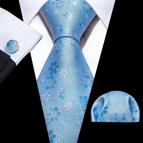 Vista 3 de BarryWang Conjunto de corbata para hombre diseño de cachemira de seda maciza con bolsillo cuadrado extra largo para boda formal