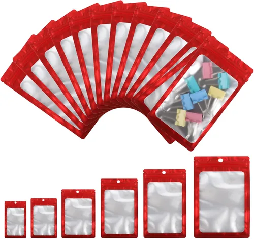 Vista 8 de 100 bolsas pequeñas de sampale (3.1 x 5.5 pulgadas), bolsas resellables a prueba de olores con ventana transparente, bolsa de recuerdo de fiesta