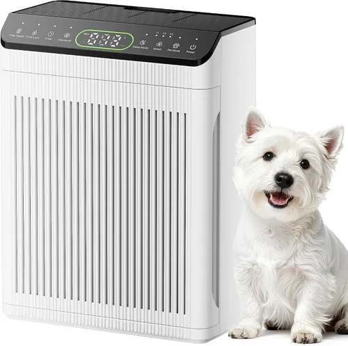 Vista 10 de Purificadores de aire para habitación grande del hogar, purificador de aire de hasta 2200 pies cuadrados, pantalla de calidad de aire PM2.5, modo