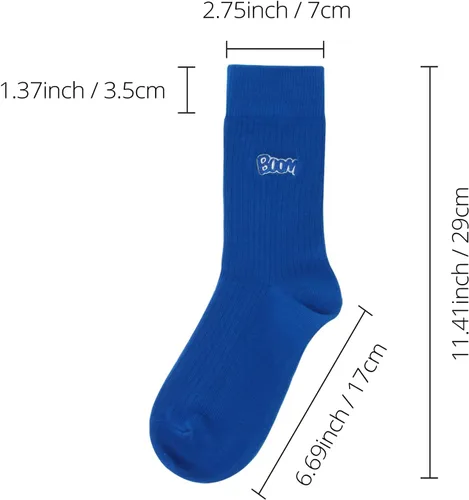 Vista 6 de AMYETAILEEN Women Crew Ankle Socks 5 Pairs - Women Checkered Happy Neutral Girls Fun Warm Cozy Cotton Casusal