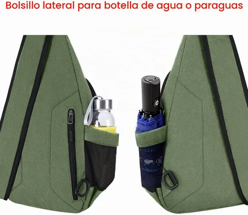 Vista 7 de MOSISO Crossbody Sling Bag for Women, Shoulder Backpack, Hiking Daypack Bag Verde militar
