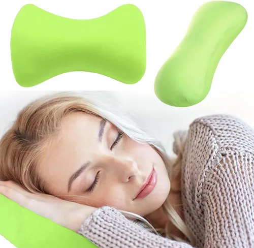 Vista 5 de Almohadas de microperlas de 15 x 8 pulgadas para dolor de cuello y hombros, almohada de viaje pequeña para sofá almohadas para sala de estar, diseño