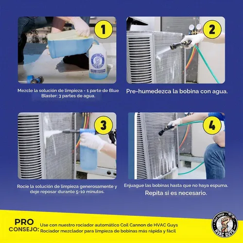 Vista 5 de Blue Blaster - Espuma limpiadora de bobina CA – Cuarto de galón Fórmula de servicio extremo para unidades de condensador de CA al aire libre