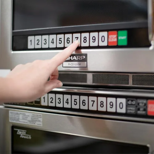 Vista 5 de Sharp R-CD1800M - Horno de microondas comercial, TwinTouch resistente con doble touchpads, 1800 vatios, 0.75 pies cúbicos de capacidad, acero