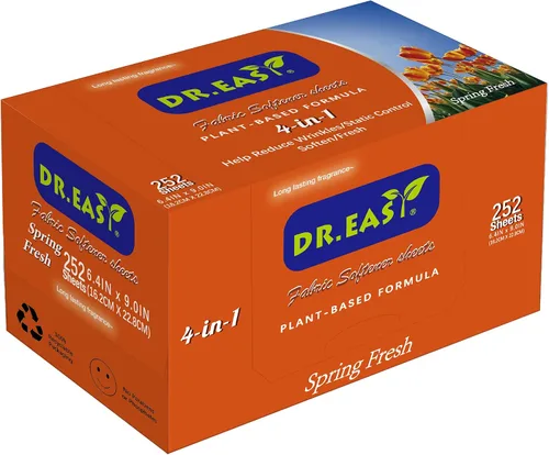 Vista 12 de DR.EASY - Hojas de secado a base de plantas, fórmula de 252 unidades, azul océano, hojas suavizantes para lavandería, sin perfume, sin colorantes
