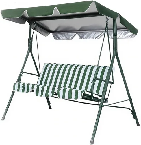 Vista 9 de Toldo de repuesto para columpio, repuesto de patio al aire libre, 3 fundas de asiento para porche jardín (Beige/64 x 44 5.9), tres tamaños