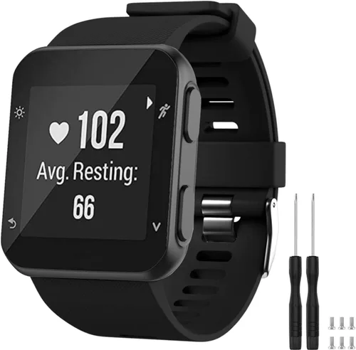 Vista 11 de GVFM banda compatible con Garmin Forerunner 35, silicona suave correa de repuesto para reloj inteligente Garmin Forerunner 35, se ajusta a muñeca