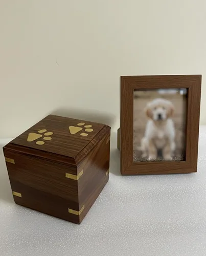 Vista 5 de Urna de madera – Urnas de mascotas para cenizas de perros, urnas decorativas de madera para cenizas – Urnas de cremación de palisandro para perros