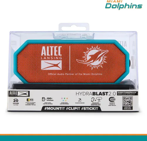 Vista 3 de Altec Lansing - Altavoz Bluetooth HydraBlast 2.0 IP67 impermeable de 20 W rojo/turquesa