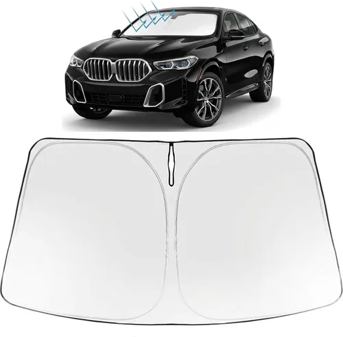 Vista 91 de Proadsy Parasol para parabrisas Rivian R1S 2022-2025 2026 de 4 capas plegable, protector de parasol frontal que bloquea los rayos UV, mantiene