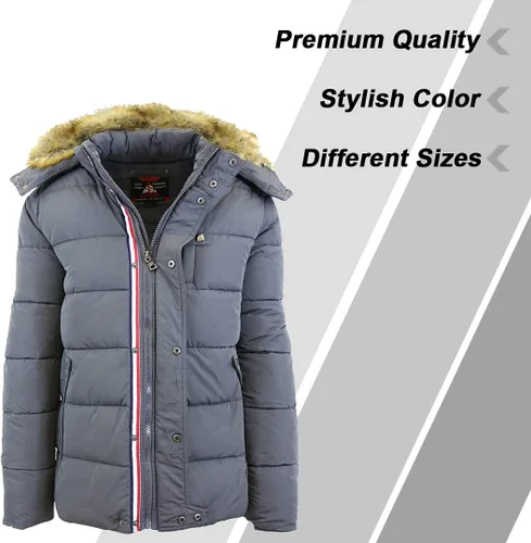 Vista 4 de Galaxy by Harvic Chaqueta cortavientos de nailon con capucha de doble capa pesada para hombre