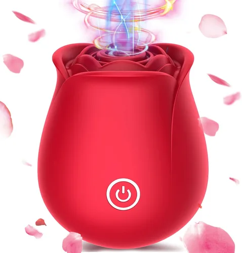 Vista 2 de Yume Rose Toy - Estimulador de clítoris para mujeres, 10 modos de succión y vibración, recargable, silicona suave, silencioso, discreto, juguete