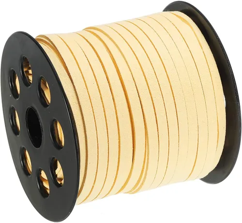 Vista 16 de uxcell Cordón de gamuza, 49.21 yardas, 0.197 in, cuerda plana de hilo de cuero para bolso, bolso, cordones de zapatos, manualidades, fabricación