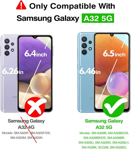 Vista 2 de Rayboen Funda para Samsung Galaxy A32 5G, translúcida esmerilada, tacto antiarañazos, parte trasera de policarbonato duro, borde de silicona suave