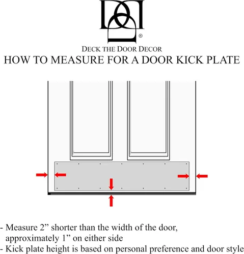 Vista 6 de Deck The Door - Placa protectora para puertas - Acento elegante y protección duradera - Aluminio anodizado - Incluye autoadhesivo fácil - 6x28