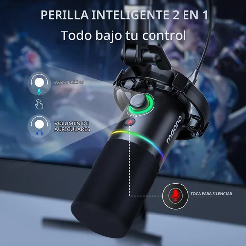 Vista 4 de MAONO PD200X Micrófono dinámico con brazo de brazo BA37: paquete de micrófono para podcast Studio Streaming Grabación Vocal PD200X+BA37 Negro+XLR180