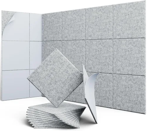 Vista 15 de Paneles hexagonales en forma de A, paquete de 12 paneles acústicos de alta densidad de 12 x 10 x 0.4 pulgadas para mejorar la reducción de ruido