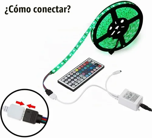 Vista 4 de Control remoto de luces LED, control remoto inalámbrico IR de 44 teclas con conector RGB de 1 puerto para luces de tira LED SMD3528 5050
