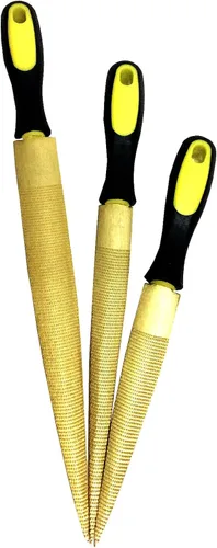 Vista 3 de Golden - Juego de limas de madera de 6/8/10 pulgadas (paquete de 3) Dientes de doble corte de la marca Golden para dar forma a metal suave