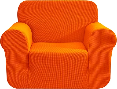 Vista 13 de CHUN YI - Funda elástica de 1 pieza para sillón grande, funda protectora suave de Jacquard con elastano, detalle de cuadros y parte inferior